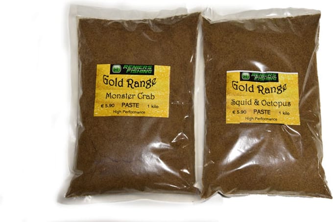 Reniers Fishing Gold Range Paste 1kg – Ambachtelijke Paste voor Hookpaste en Method - Smaak : Halibut