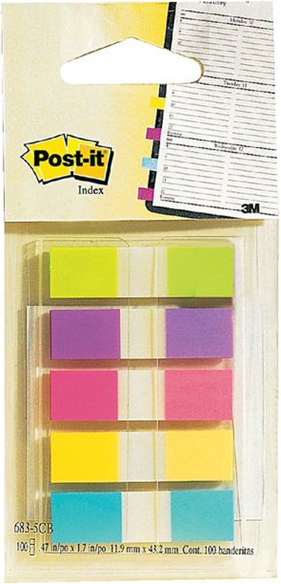 Indextabs post-it 6835 11.9x43.1mm assorti | 6 stuks
