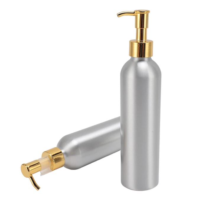 2 stuks Aluminium Lotion Pompfles Herbruikbare Pompkop Lege Cosmetische Dispenser Container voor Shampoo white