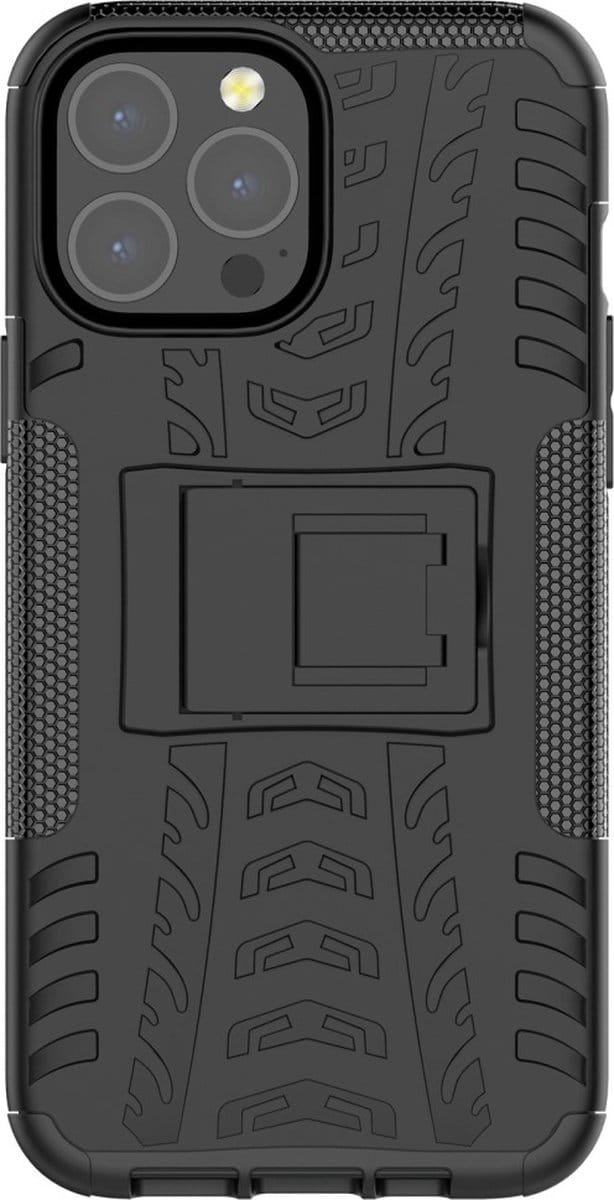 Peachy Shockproof TPU met stevig hoesje geschikt voor iPhone 13 Pro Max - zwart
