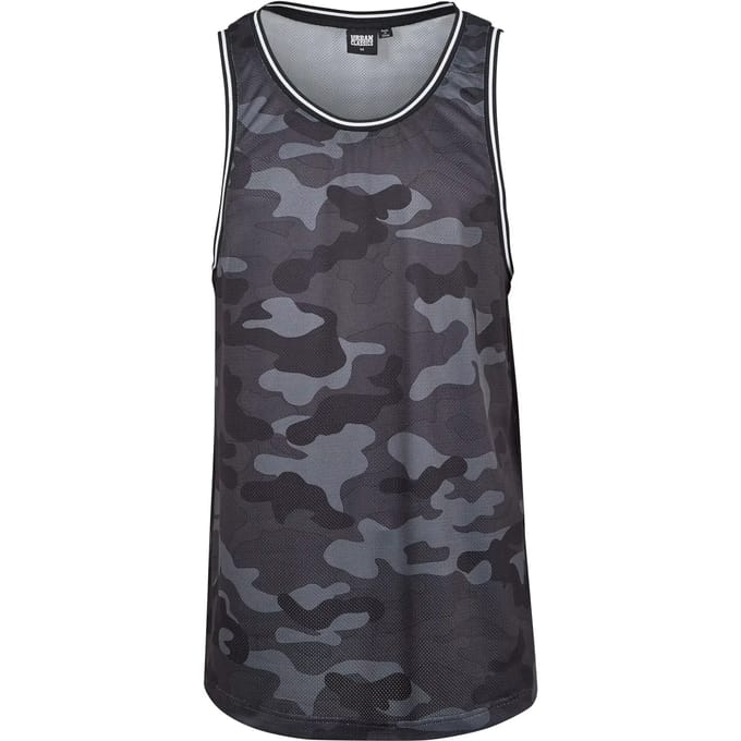 Urban Classics Camo Mesh Heren Tanktop - donkercamouflage - 3XL