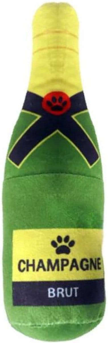 Boeste® Hondenspeeltje - Champagnefles Pluche Met Piep - Luxe & Duurzaam