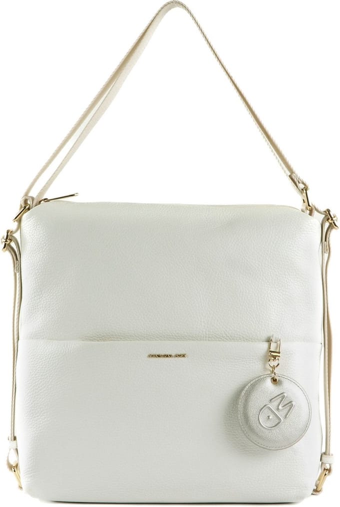 MANDARINA DUCK Leren Schoudertas Rugzak Mellow Leather Hobo Optical White Wit