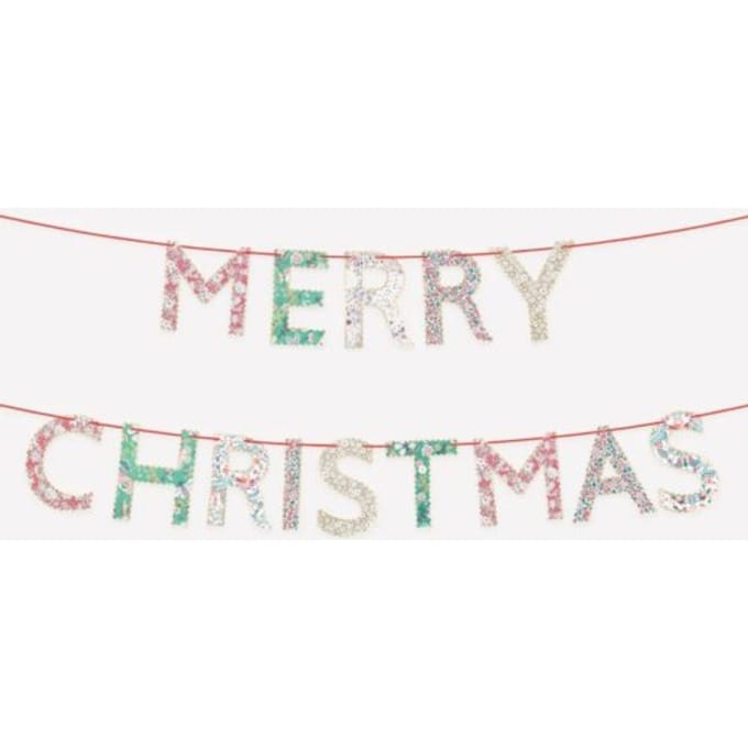 Meri meri x liberty kerst slinger merry christmas