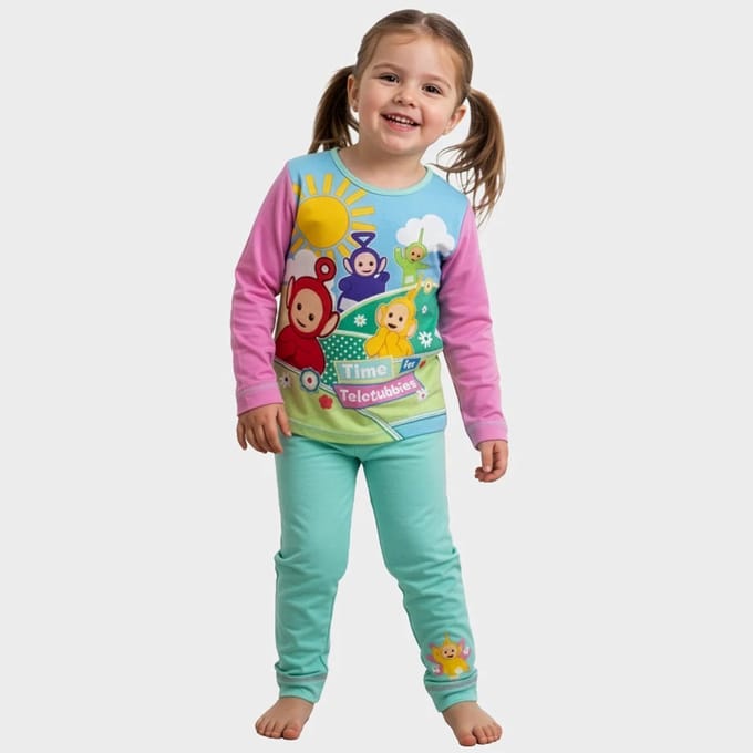 Teletubbies Pyjama - Meisjespyjama - Kinderpyjama Set - Maat 80/86 - Roze / Mintgroen