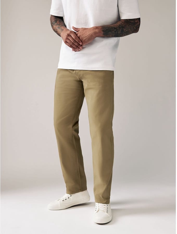 Next - Heren - Stretch chinobroek met rechte pasvorm - Bruin