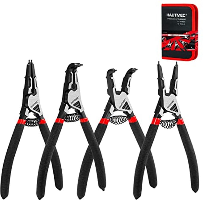 Hoge Hefboomwerking Snap Ring Tang Set - 4 Stuks, 7 Inch Interne/Externe Circlip Tang