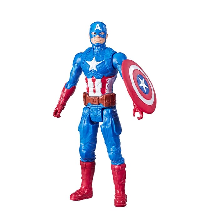 Marvel Avengers Titan Hero Actiefiguur Captain America - 30 cm, Multicolor