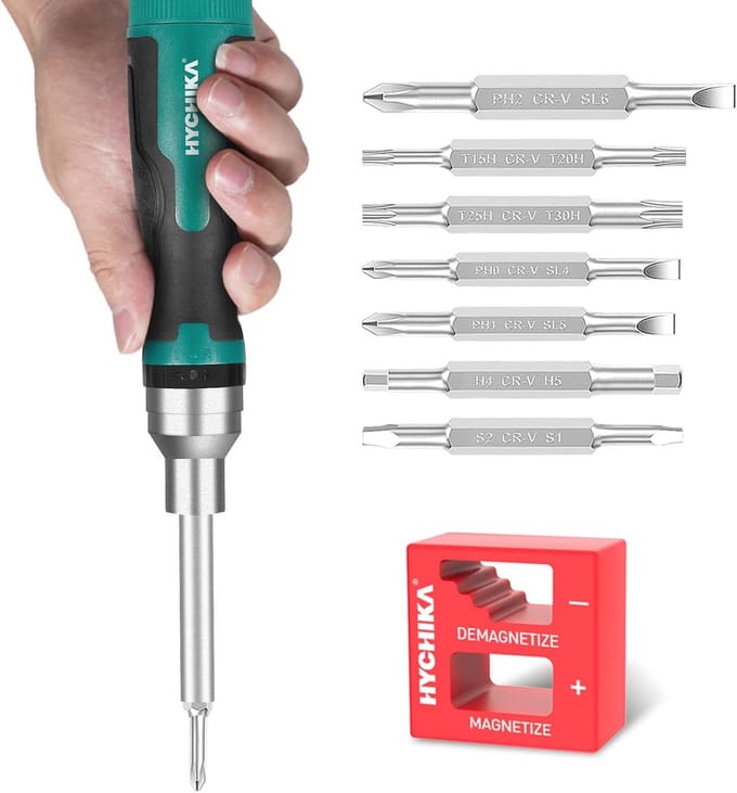 16-in-1 Ratel Schroevendraaier Set met Multifunctionele Bits en Ergonomische Grip