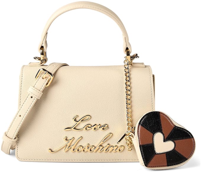 Love Moschino Heart Charm Handtas Leder 21 cm - Dames - black