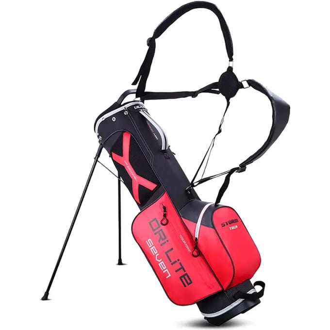 Big Max Dri Lite Seven G - Waterdichte Golftas - Standbag - Zwart Rood