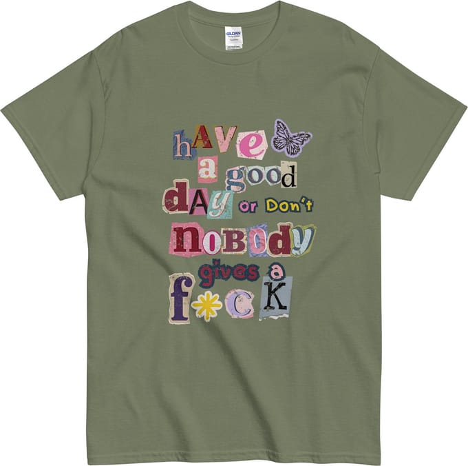 Humor Shirt Collageletters - Heren en Dames - Sarcastisch Quote - Khaki - S