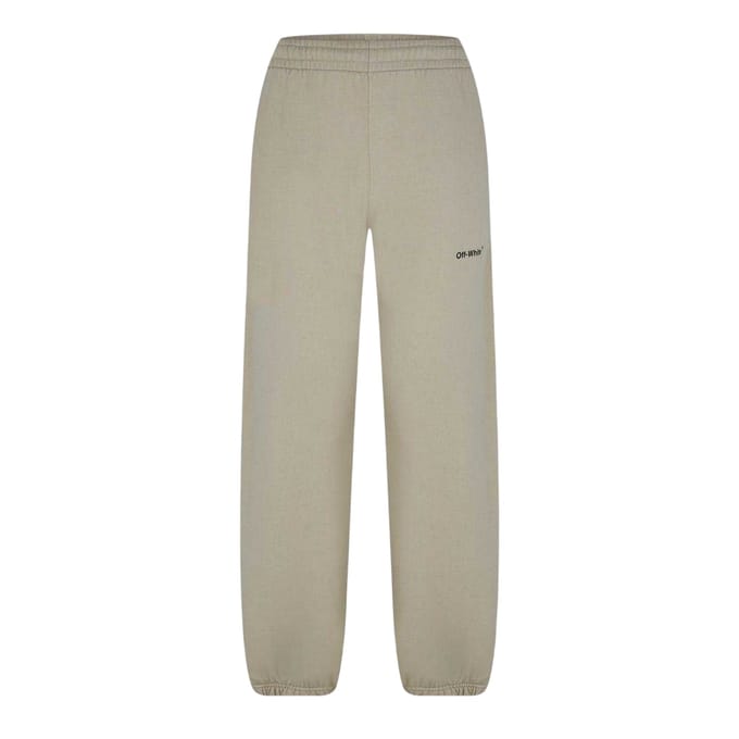 Off White Heren Diagonale Trainingsbroek (Donker Zand)