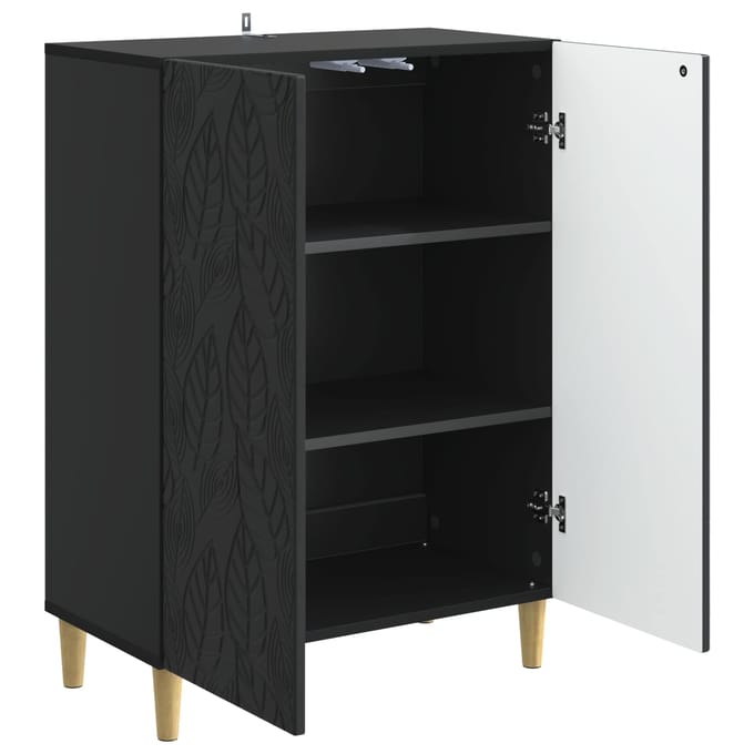 vidaXL - Dressoir - Zwart - 66 - x - 34,5 - x - 90 - cm - Bewerkt - hout