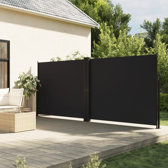 vidaXL - Windscherm - uittrekbaar - 180x1000 - cm - zwart