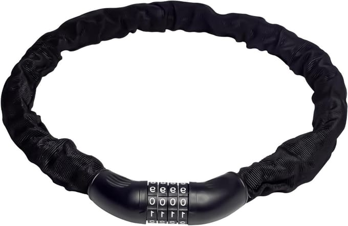 Fiets Kettingslot - Combinatieslot - Beveiliging Fiets - 4-Cijferige Code - 8mm x 1m - Zwart