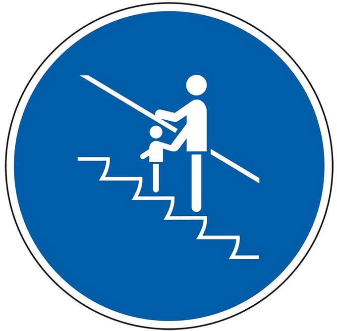 Kleine kinderen vasthouden verplicht sticker 100 mm