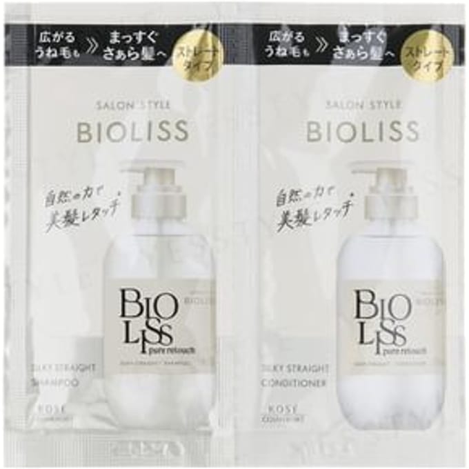 Kose - Bioliss Pure Retouch Sliky Straight Shampoo & Conditioner Trial Set - Shampoo en Conditioner Samples