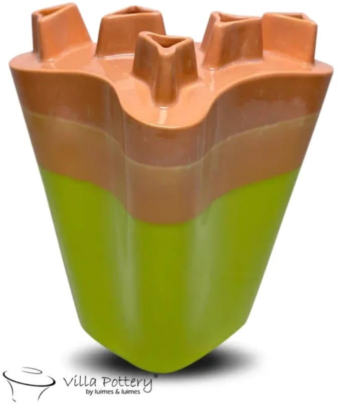 Reactief Oranje Groen vaas Chimney D30 x B21 x H33