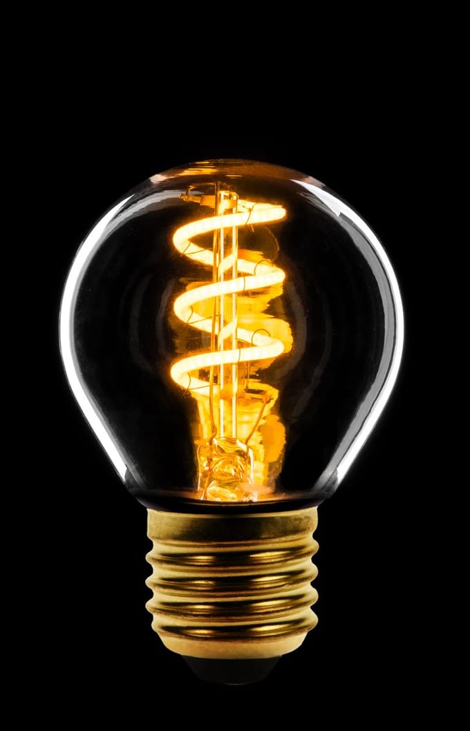 ETH Led spiraal filament kogel E27 4W 3 stappen dimbaar helder 2200K