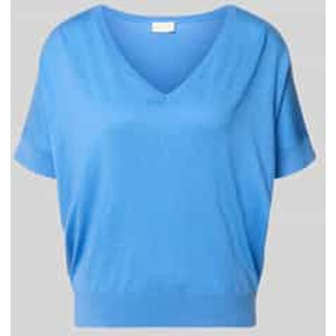 Gebreid shirt van viscosemix met V-hals