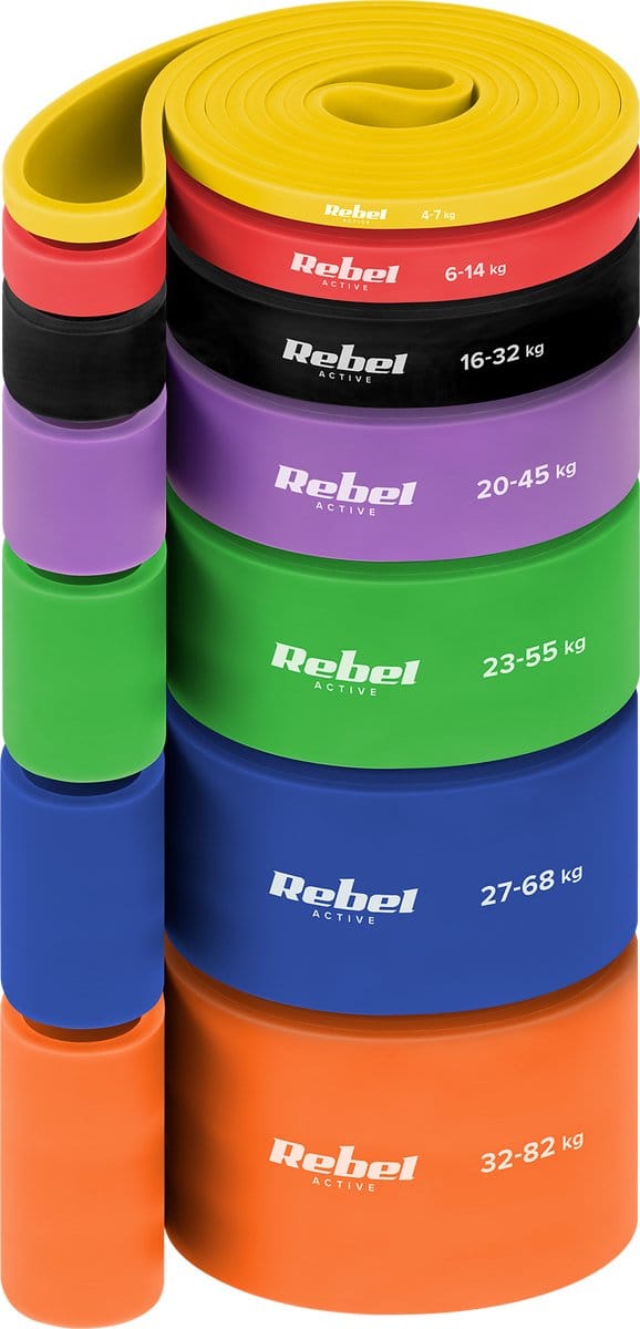 Rebel Active - TPE Weerstandsbanden - 4-82 kg - 7 stuks - Multikleur