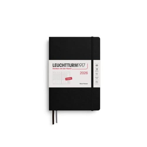 Leuchtturm1917 agenda 2026 1 week per twee pagina's verticaal, hardcover medium a5