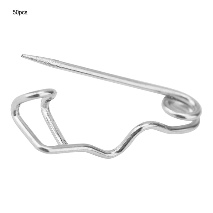 Lot de 50 aiguilles de sécurité en métal pour broche, fermoir, outil de couture (22mm) white