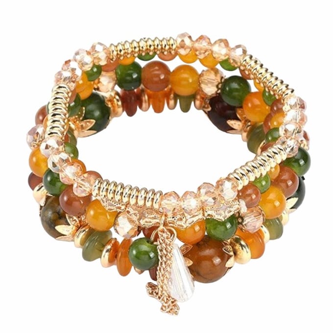 Fako Bijoux® - Armband Set - Boho - Bohemian - Obelisk - Multicolor