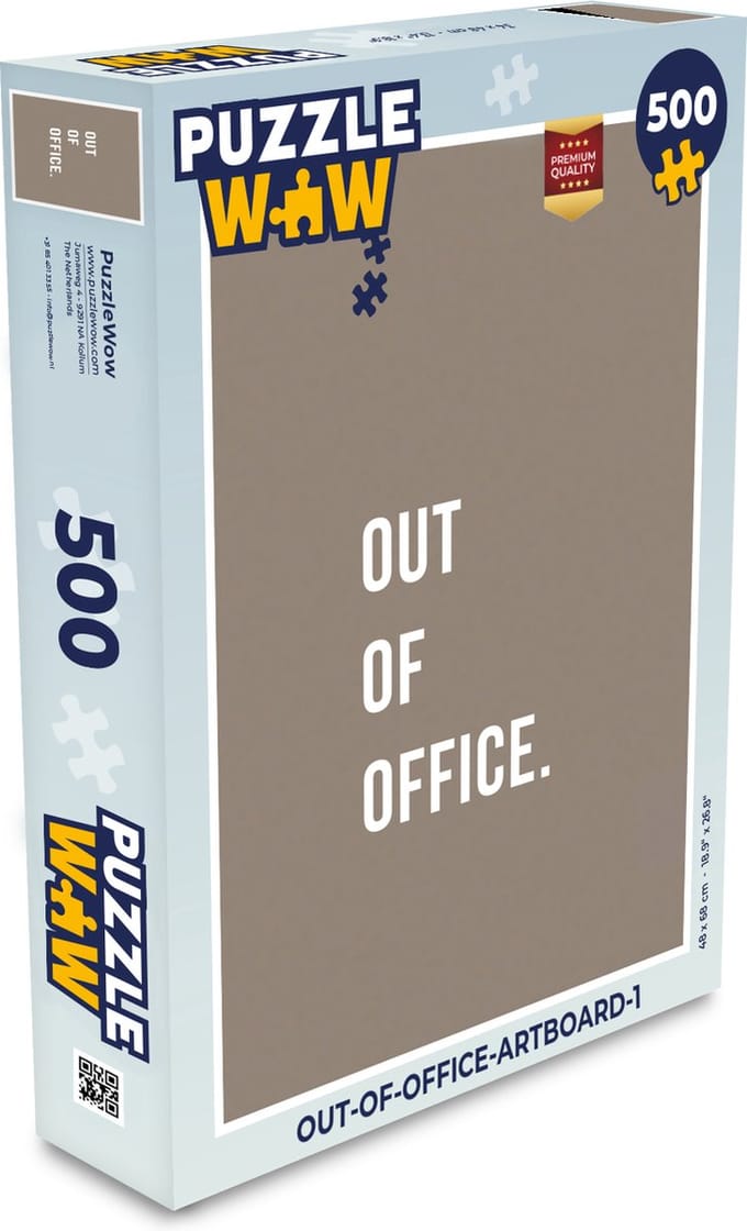 Puzzel Quotes - Out of office - Bruin - Legpuzzel - Puzzel 500 stukjes