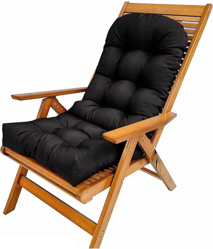 Zitkussen Buitengebruik - Dikke Mat - Comfortabel Zitten - Waterafstotend Polyester - 45x50x10 cm - Grijs
