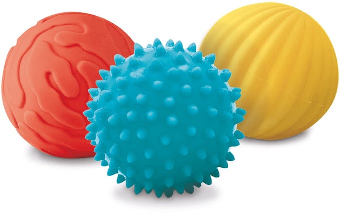 Ludi - 3 Sensorische ballen - Met verschillend Relief - Sensorisch speelgoed - Motorisch speelgoed - Peuter speelgoed