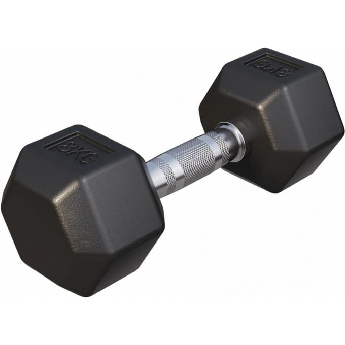 Gorilla Sports Dumbbell - 1 x 8 kg - Gietijzer - Hexagon - Halter