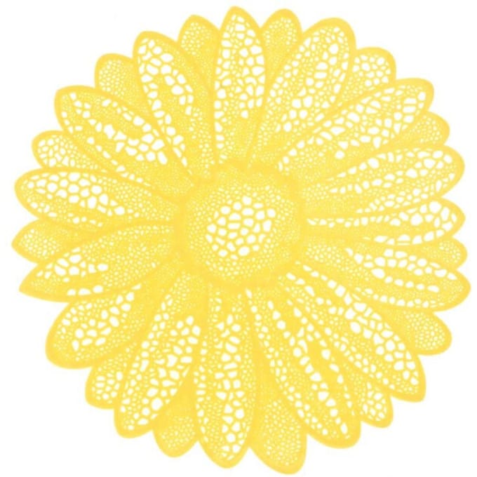 Unique Living placemat flower 38cm Ø yellow