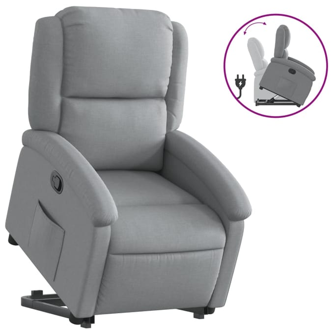 Vidaxl Verstelbare Fauteuil, Lichtgrijs, Bekleed met Stof