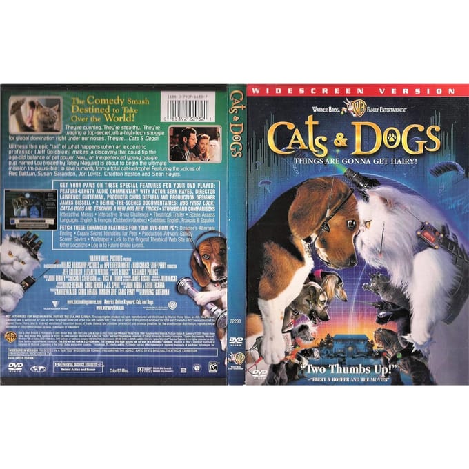 DVD DVD Katten Honden Warner Bros 2001 Amerikaanse Films DVD Gebruikt gray