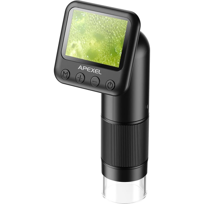 APEXEL APL-MS008 Handheld digitale microscoop 12X-24X vergroting draagbare microscoop voor kinderen 2.0 zwart
