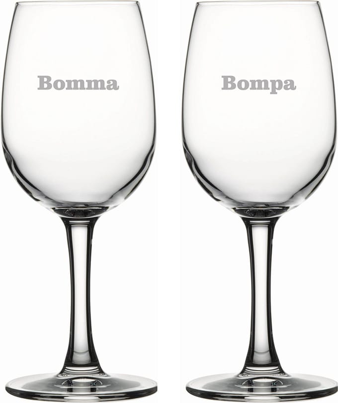 Witte wijnglas gegraveerd - 36cl - Bomma-Bompa