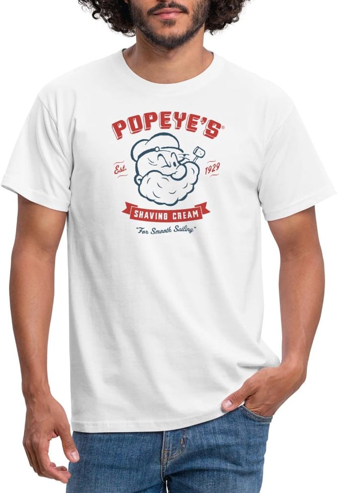 Popeye's Shaving Cream For Smooth Sailing T-Shirt Heren