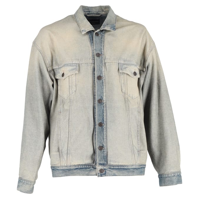 Balenciaga Gewassen Denim Jacket in Blauwe Katoen