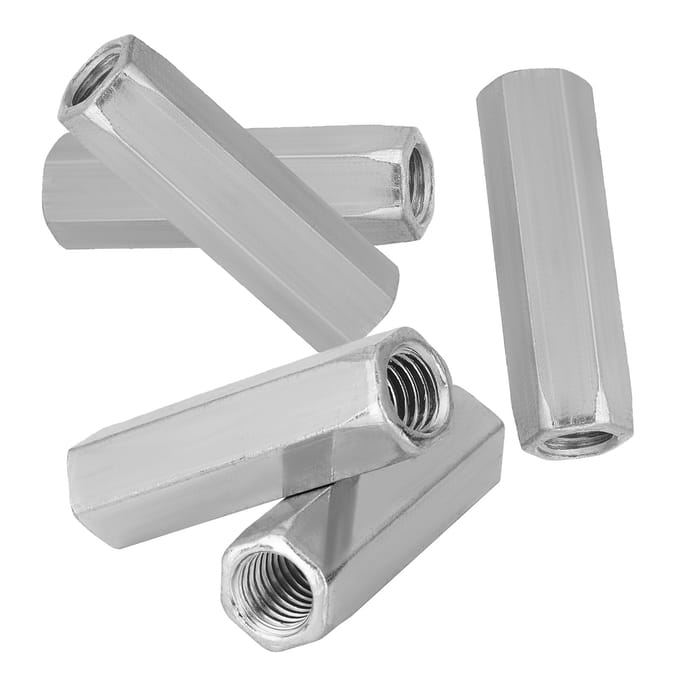 5pcs Acier Zingué M10*4050 Écrou Hexagonal Long Écrou Hexagonal Fileté Fixations Filetées(M10*50)