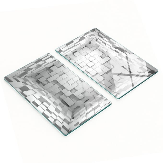 Multifunctionele decoratieve glazen keukenborden met dobbelstenen, 2x30x52 cm