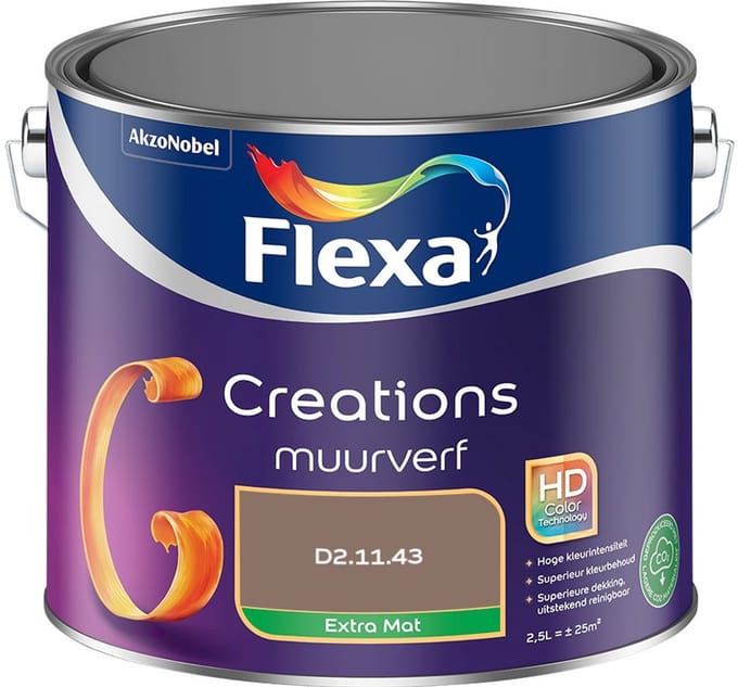 Flexa - Creations Muurverf Extra Mat - D2.11.43 - Mengverf - 2,5 L