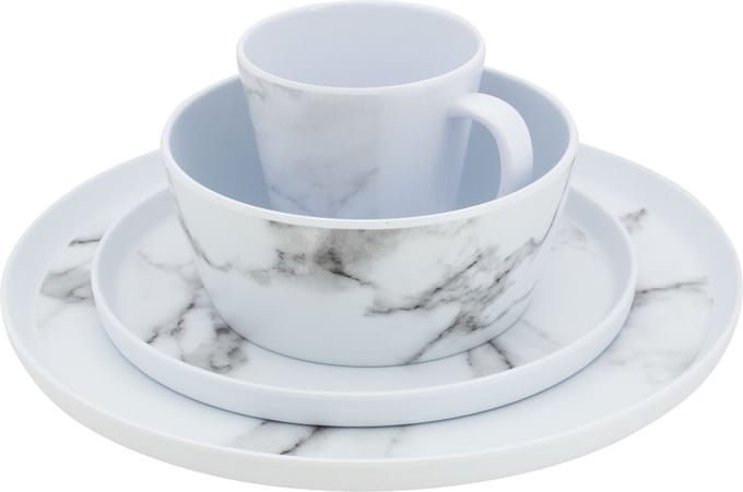 Eurotrail Serviesset Marble Marmerlook 16 delig Melamine