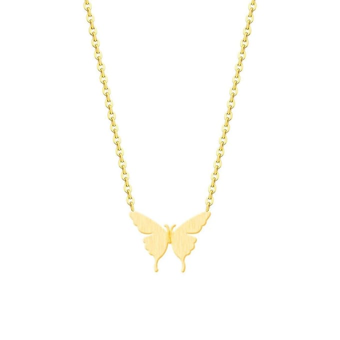 Ketting met hanger vlinder goudkleur