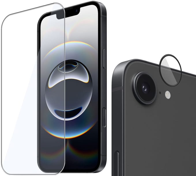 ChiGuard Screenprotector + Camera beschermglas geschikt voor Apple iPhone 16e Screenprotector - Beschermglas - Camera - Curved - GuardCover