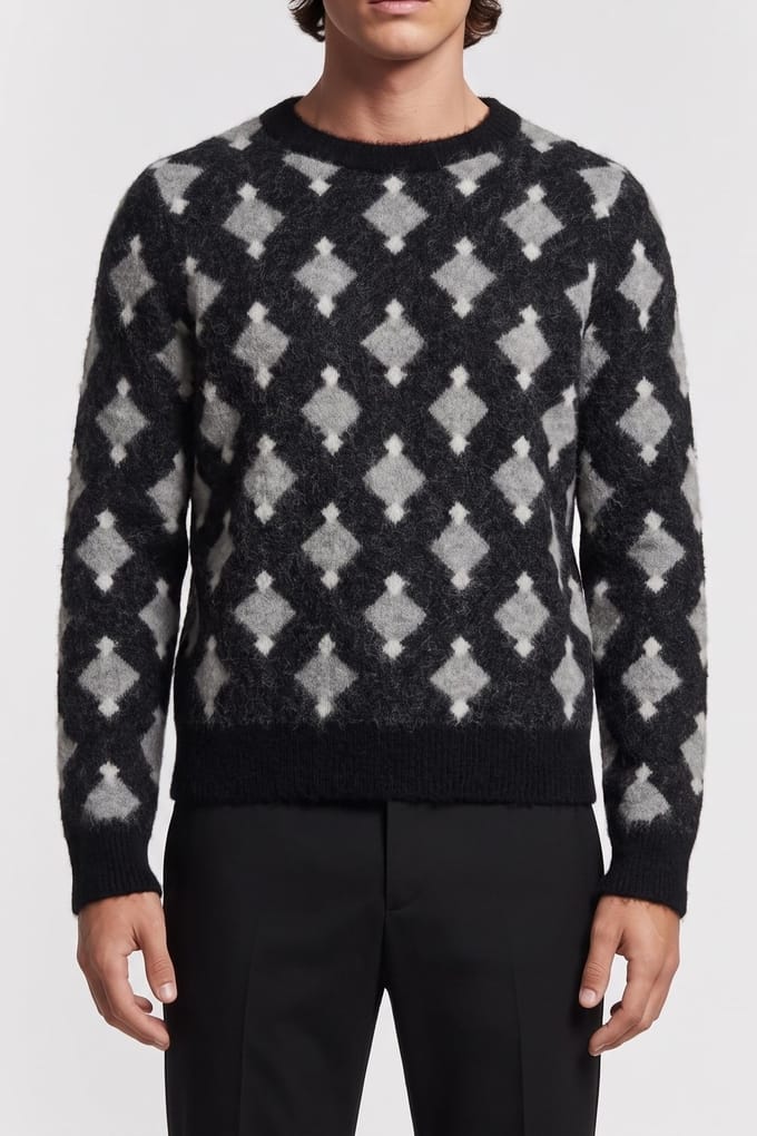 The Kooples Pull Col Round Black Grey White Taglia: S | Maglioni a maglia Outlet | Uomo | Nero