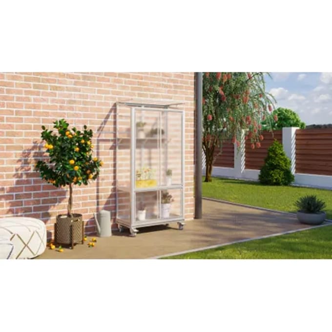 Vitavia Tuinkas Polis 350 - Polycarbonaat 4mm - Aluminium - 81x43x168cm