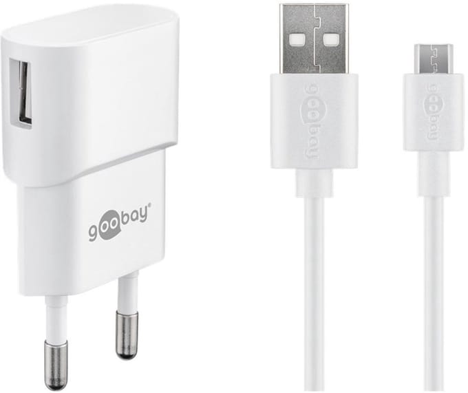 Goobay USB lader | incl. Micro USB kabel | 5W | wit | 1 meter