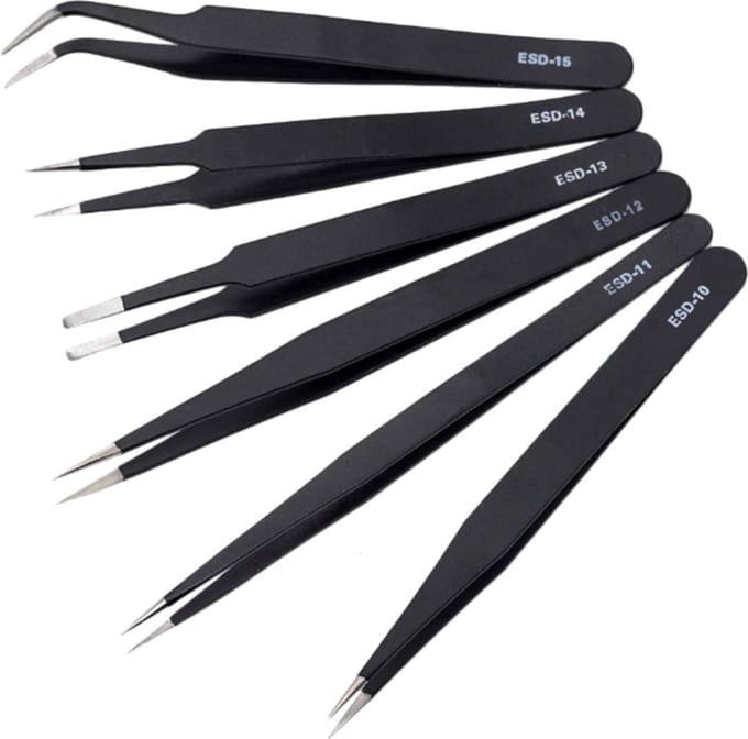 Epileer Pincet Set - RVS Hobby / Splinter / Mee Eters Tweezer Epilator / Wenkbrauw Trimmer - 6-Delig